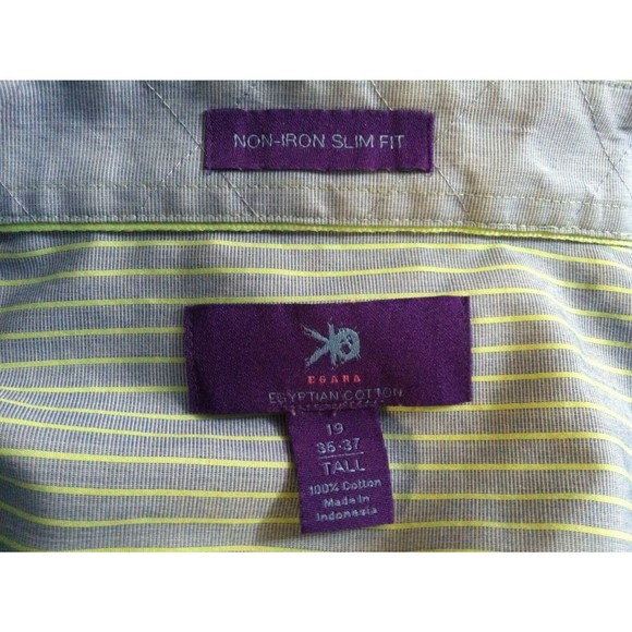 EGARA BIG&TALL MENS TEAL 100% EGYPTIAN COTTON DRESS SHIRT SLIM FIT SIZE:19/36-37 - Picture 4 of 5